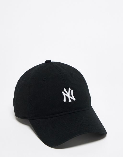  New Era 9Twenty New York Yankees washed mini logo cap in black