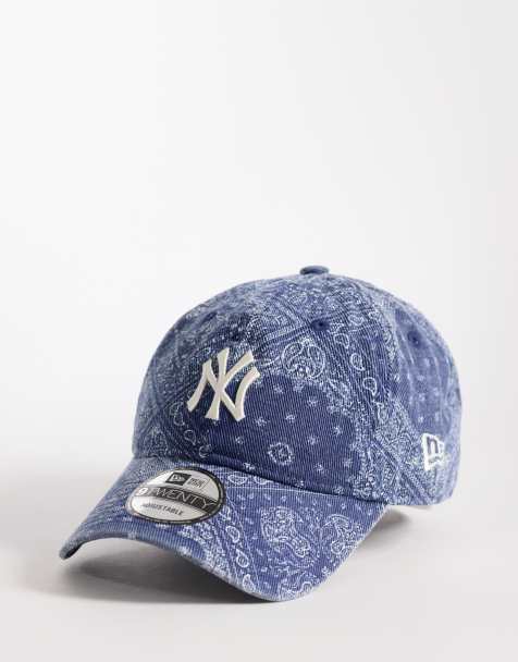 New Era - 9Twenty - NY Yankees - Marineblå kasket i forvasket denim med paisley-print - view 1