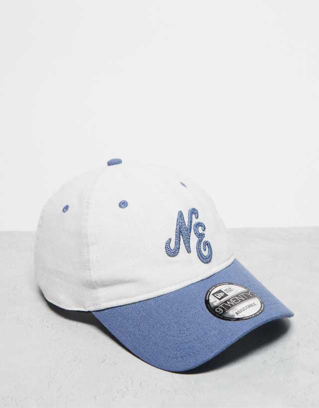 New Era - 9twenty script logo linen cap in blue