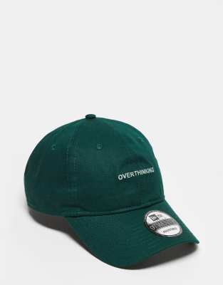 New Era New Era 9twenty slogan detail cap in dark green