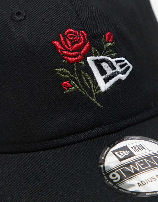 New Era - 9twenty - Sort kasket med blomstret logobrodering , 2 af 3
