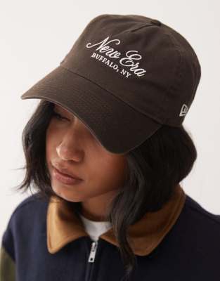 New Era New Era 9twenty womens unstructured script logo cap in brown