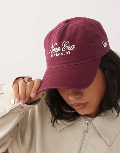 New Era 9Twenty womens unstructured script logo cap in burgundy - view 1
