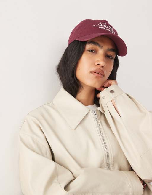 New Era 9twenty womens unstructured script logo cap in burgundy, 2 of 3