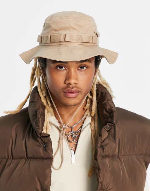 New Era adventure bucket hat in brown