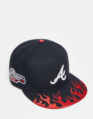New Era - Atlanta Braves 9fifty - Casquette détail flamme - Bleu marine