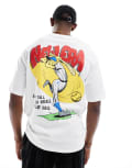 [New Era] New Era baseball graphic back t-shirt in white M WHITE