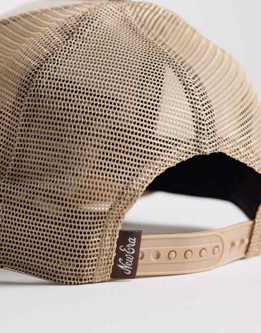 New Era - Beige trucker-kasket med logomærke i kanvas til kvinder, 2 af 3