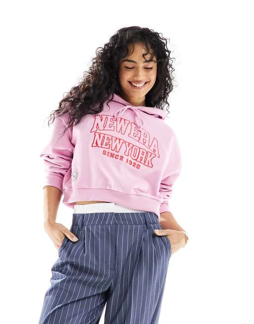 New Era – Bestickter Kapuzenpullover in Rosa