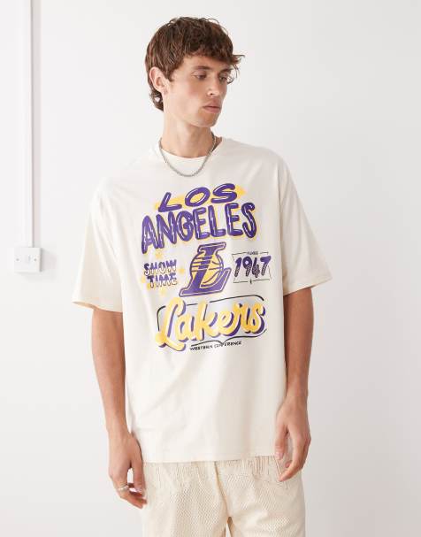 New Era – Biały T-shirt oversize z motywem LA Lakers - view 1