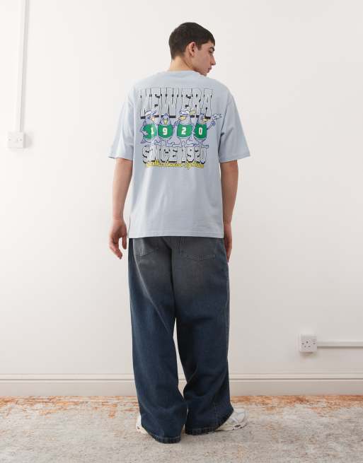 New Era - Blå oversized T-shirt med grafisk karakterprint på ryggen, 2 af 5