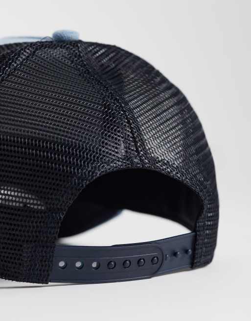 New Era - Blå trucker-kasket i denim med lædermærke, 3 af 3