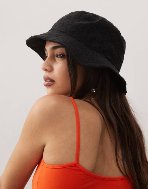 New Era - Bob en tissu éponge à logo NY et fleur - Noir, 2 de 3