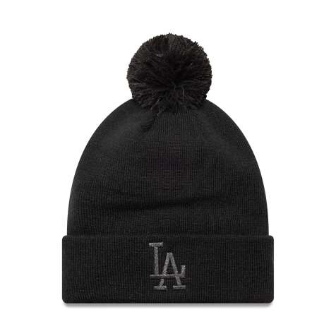 New Era - Bonnet à pompon avec logo LA Dodgers métallisé - Noir - view 1