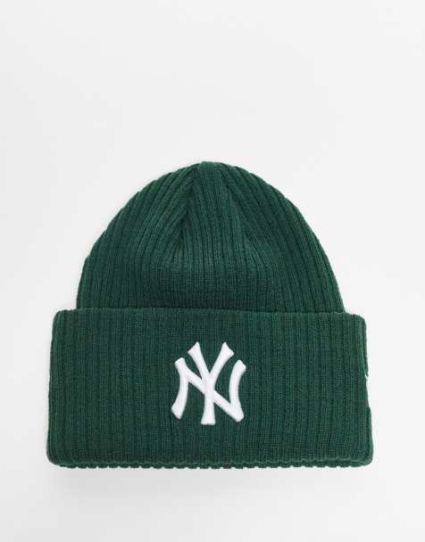 New Era - Bonnet à revers et logo NY Yankees en acrylique - Vert foncé - view 1