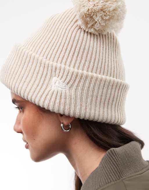 New Era - Bonnet pour femme à deux pompons NY Yankees - Beige, 2 de 3