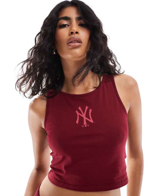 New Era - Bordeauxrød og cropped tanktop med NY Yankees-logo