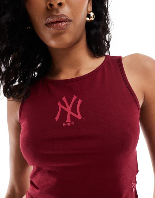 New Era - Bordeauxrød og cropped tanktop med NY Yankees-logo, 3 af 4
