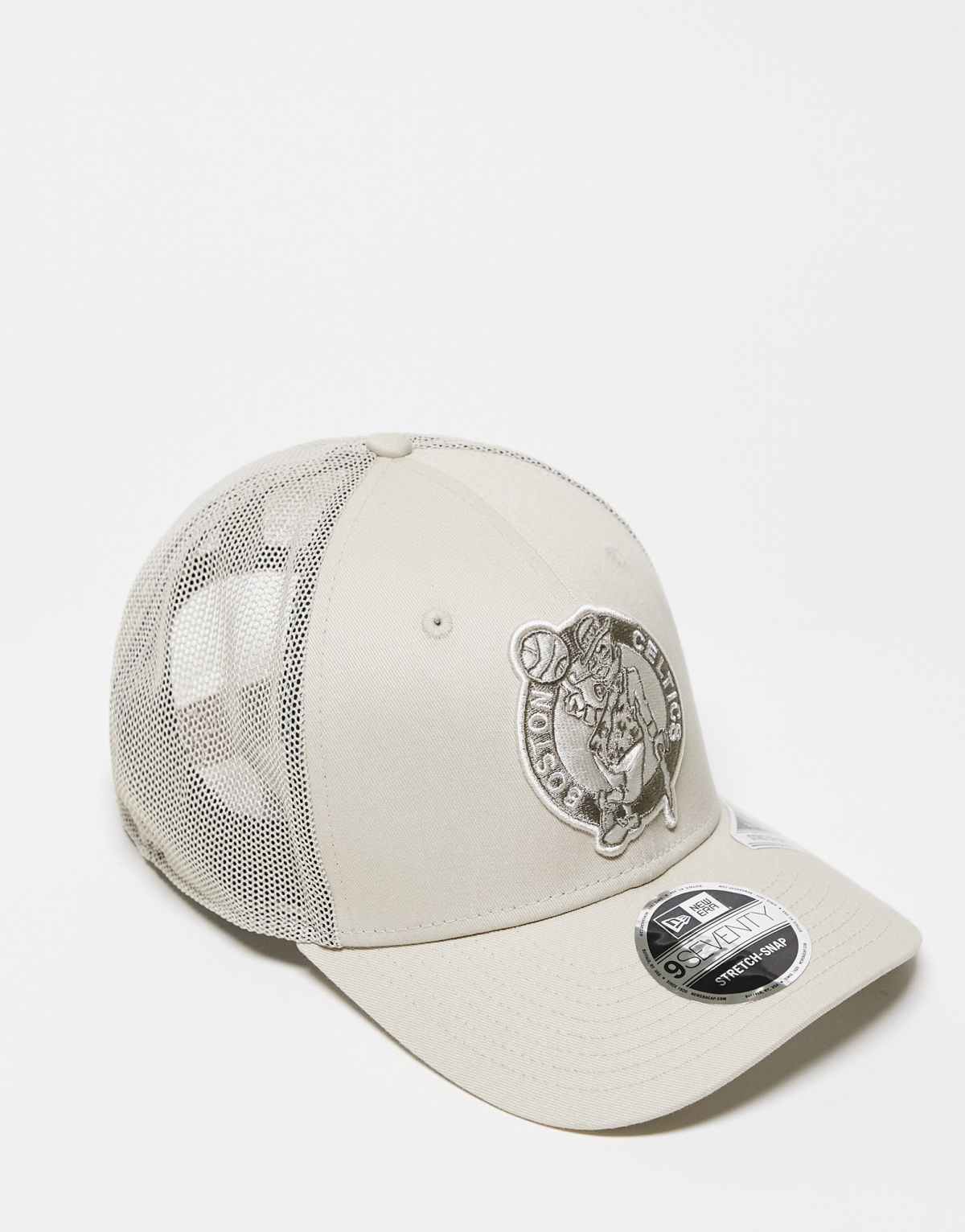 New Era Boston Celctics 9seventy tonal trucker cap in beige