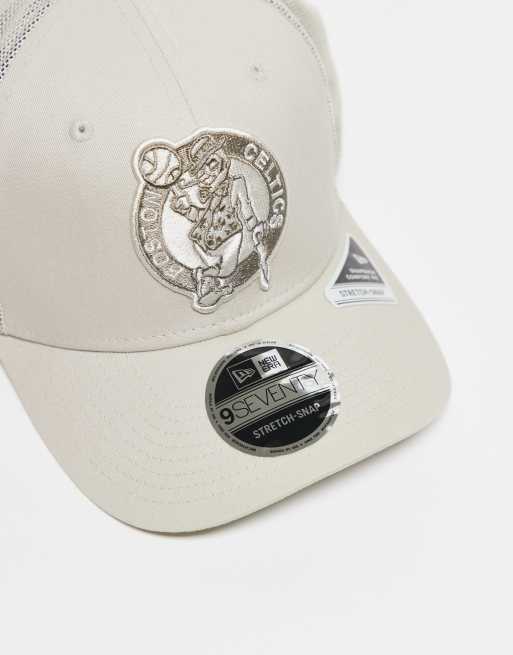 New Era Boston Celctics 9seventy tonal trucker cap in beige, 3 of 3