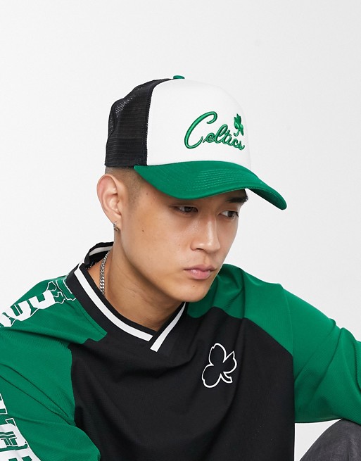 New Era NBA Boston Celtics adjustable trucker cap in green