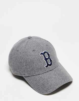 New Era - Boston Red Sox 9Forty - Unisex-Kappe aus Melton-Wolle in Grau