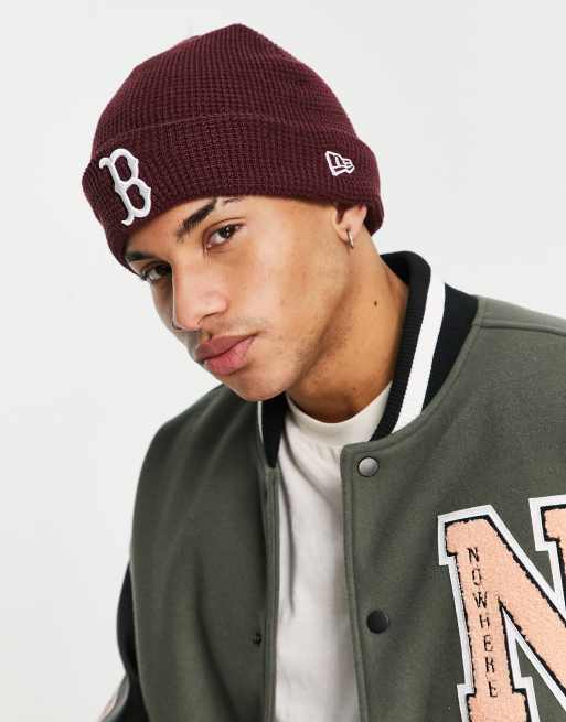New Era - Boston Red Sox - Exclusivité ASOS - Bonnet en maille gaufrée - Rouge, 2 de 4