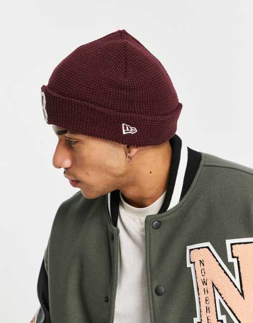 New Era - Boston Red Sox - Exclusivité ASOS - Bonnet en maille gaufrée - Rouge, 3 de 4