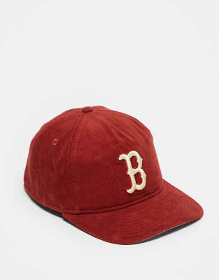 New Era - Boston Red Sox Golfer - Kappe aus Cord in Burgunderrot