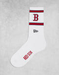 [New Era] New Era Boston Red Sox logo socks in white/red-Multi 39-42 MULTI