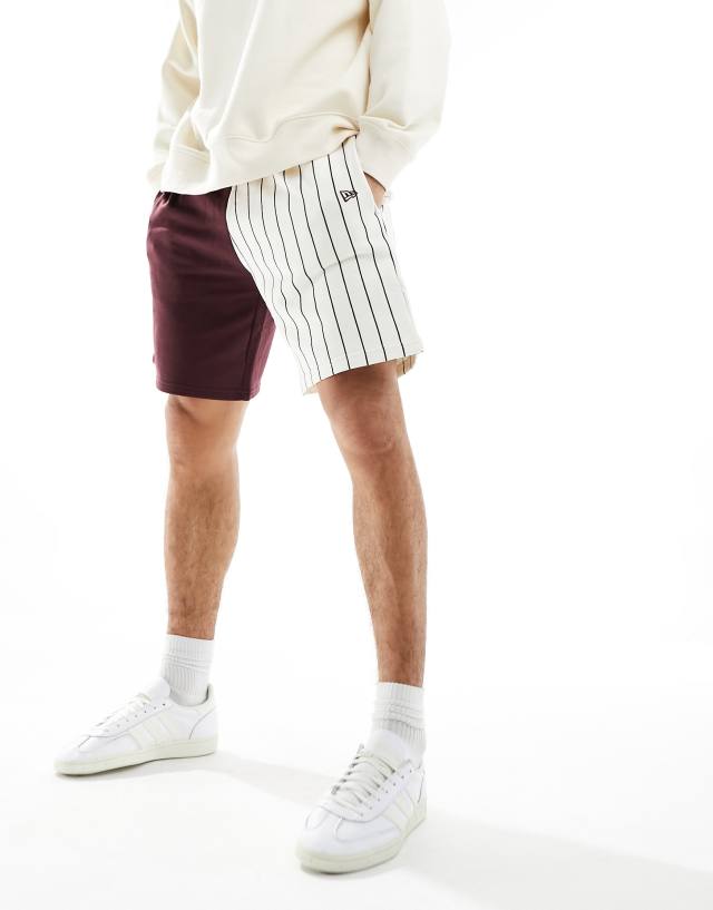 New Era - boston red sox panelled mesh shorts in burgundy exclusive to asos