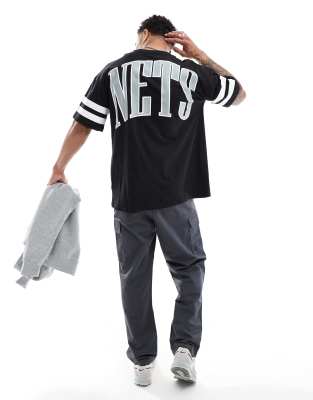 New Era Brooklyn Nets back graphic t-shirt in black