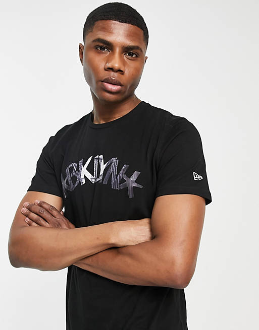  New Era Brooklyn Nets city scape print t-shirt in black 