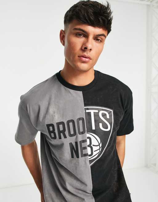 New Era – Brooklyn Nets – Czarny T-shirt z przeszyciem