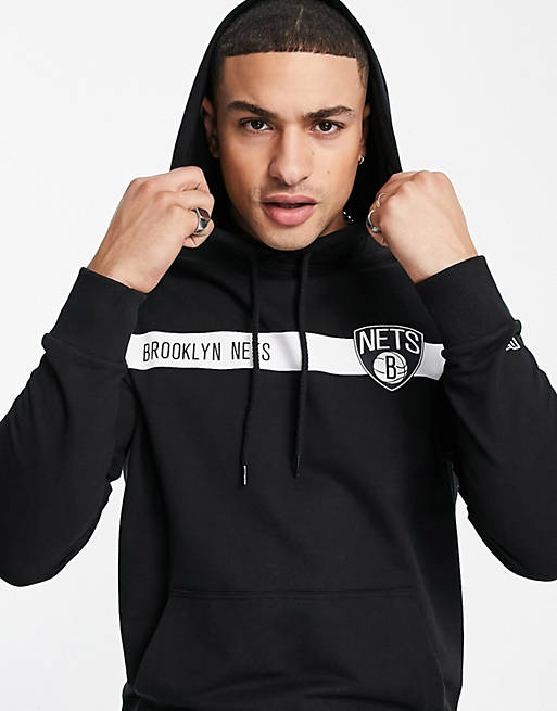 New Era Brooklyn Nets logo hoodie in black