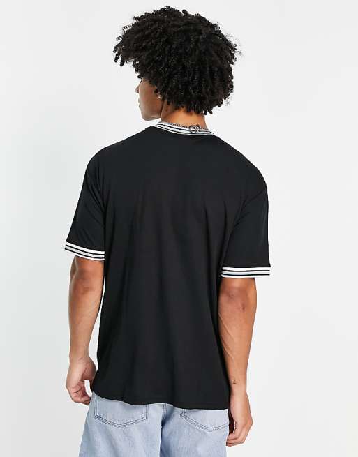 New Era NBA Brooklyn Nets back print t-shirt in black exclusive as ASOS, ASOS