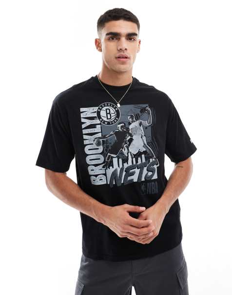 New Era – Brooklyn Nets – T-Shirt in Schwarz mit Frontgrafik - view 1