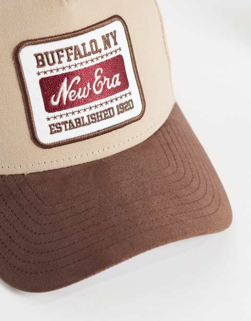 New Era - Cappellino marrone con toppa con logo e visiera in camoscio a contrasto, 3 di 3