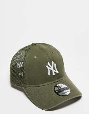 New Era - Casquette style camionneur NY Yankees - Kaki-Vert