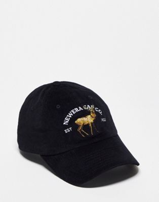 New Era casual classic wildlife cord unisex cap in black