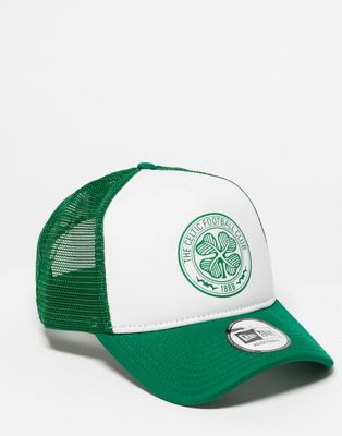 New Era Celtics 9forty trucker cap in green