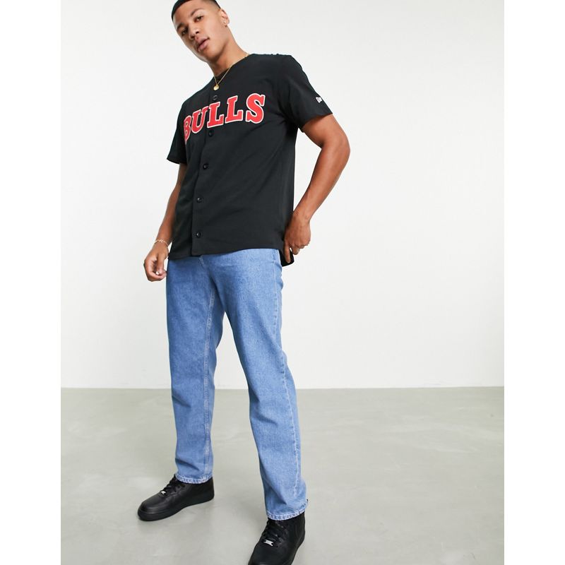 Camicie stampate 4j2OX New Era - Chicago Bulls - Camicia stile baseball nera