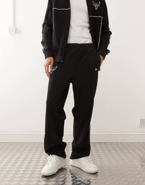 New Era - Chicago Bulls - Joggingbroek met rechte pijpen in zwart, deel van co-ord set - view 1