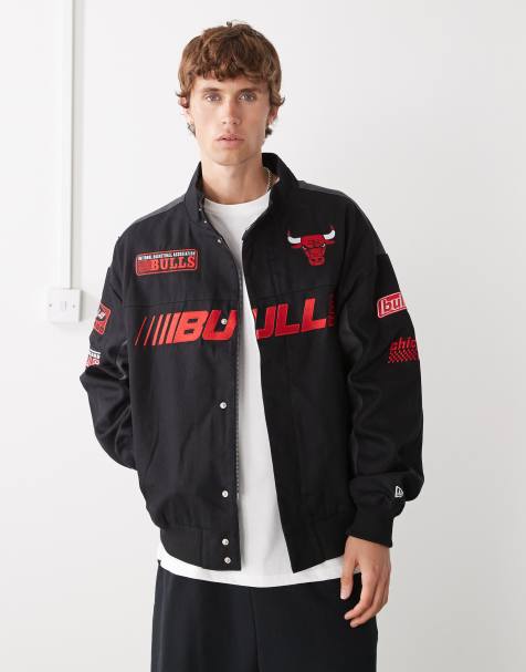 New Era Chicago Bulls motorcross jacket in black - view 1