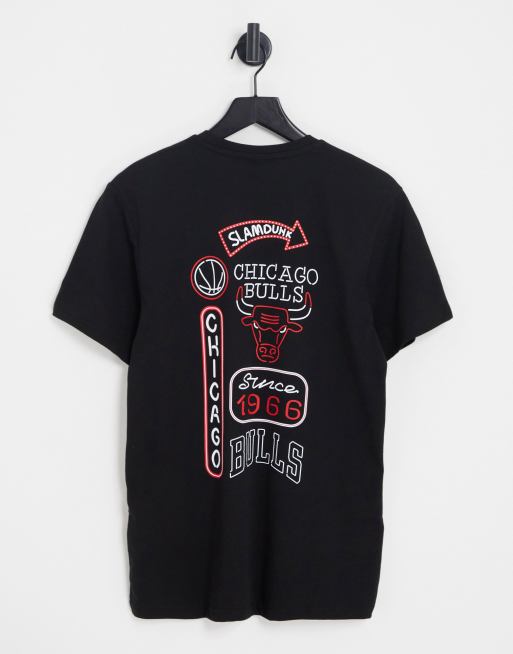 New Era Chicago Bulls neon backprint t-shirt in black | ASOS