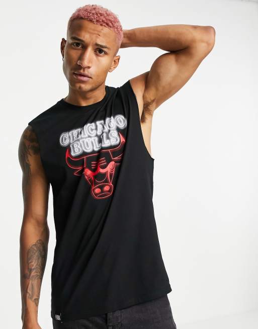 New Era Chicago Bulls neon print vest in black