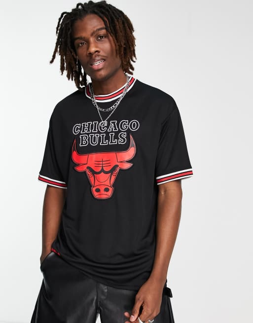 New Era Chicago Bulls oversized mesh t-shirt in black | ASOS