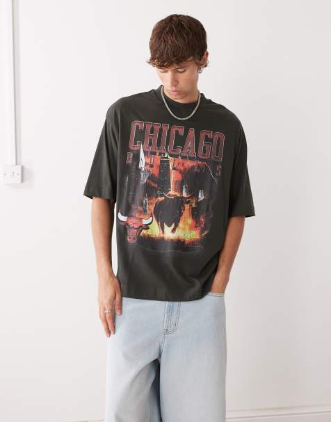 New Era Chicago Bulls oversized t-shirt in washed black - view 1