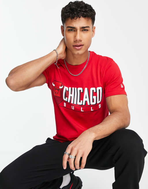 New Era NBA Chicago Bulls back print t-shirt in white exclusive as ASOS