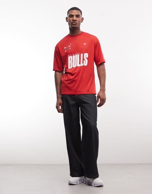 New Era – Chicago Bulls – Röd t-shirt i mesh med tryck, 2 av 5